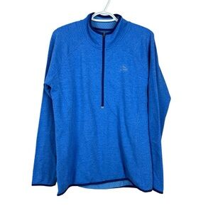 🥑5/$25 L.L. Bean | Blue Women Adventure Grid Fleece Quarter-Zip Pullover | Sz M